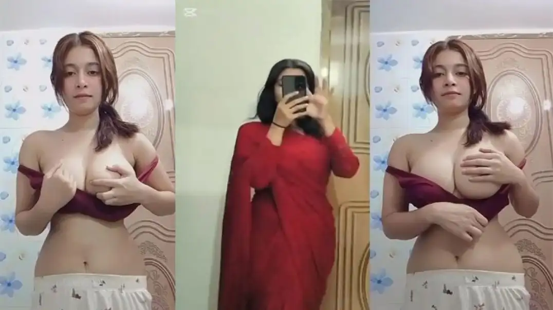 Desi GF Pressing Her Juicy Boobs Secretly