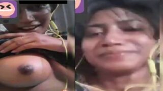 Bangladeshi village girl showing her nice round boobs on video call