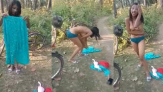 Desi village girl captured topless after sex