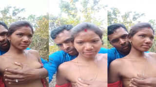 Village tribal wife exposed topless outdoors